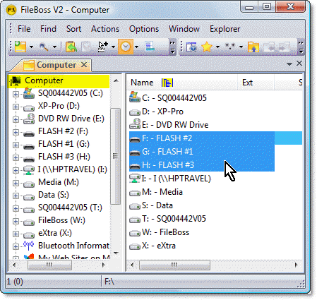 Selecting Flash Drives from My Computer