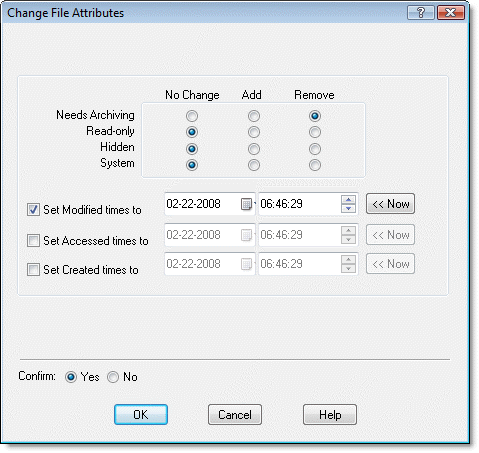 how to change attributes of a folder in dos