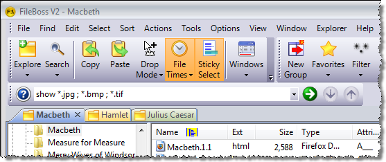 The Command Bar, Direct Entry of Commands and File Paths - FileBoss, The  Power File Manager for Windows