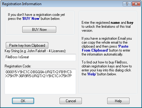 Registration code (key
